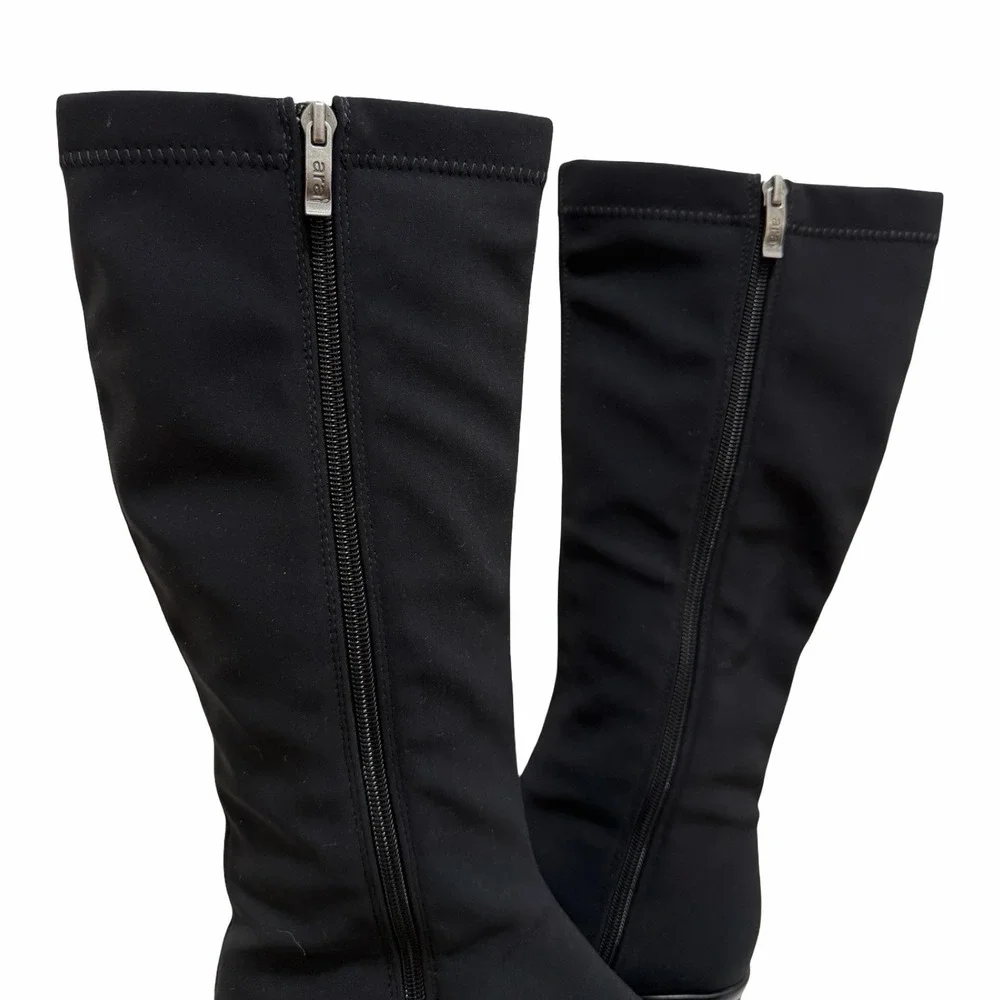 Ara Womens Paula‎ Tall Waterproof Neoprene GoreTex Boots Size 4.5 Black Winter
